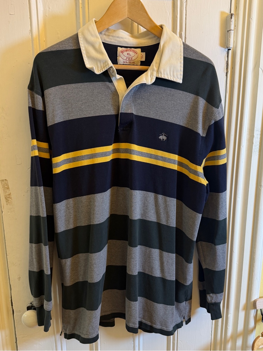 Brooks Brothers Rugby Shirt Men’s XL 346 Striped Long Sleeve Cotton Polo
